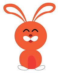Image showing Clipart of a cute little rabbit smiling vector or color illustra
