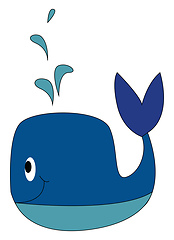 Image showing Blue whale smiling vector illustration on white background.