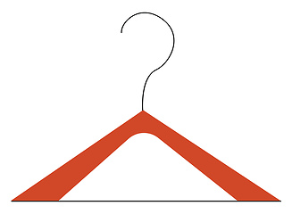 Image showing Wooden hanger for clothes vector or color illustration