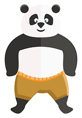 Image showing A cartoon Kungfu panda in yellow trousers vector or color illust