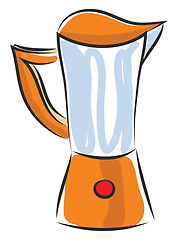 Image showing An orange blender with a red button vector or color illustration