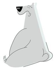 Image showing A white polar bear is at sitting posture vector color drawing or