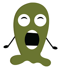 Image showing Green screaming monster vector illustration on white background