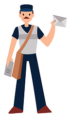 Image showing Postman character vector illustration on a white background