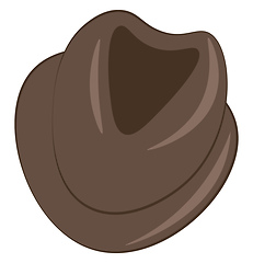 Image showing A dark brown colored-hat worn well-suited for formal and informa