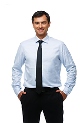 Image showing handsome businessman in blue shirt