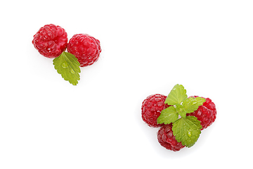 Image showing raspberry berries isolated on white