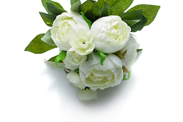 Image showing peony flowers isolated on white