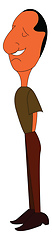 Image showing Clipart of a boy wearing green t-shirt and brown pants with his 
