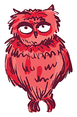Image showing A red owl vector or color illustration