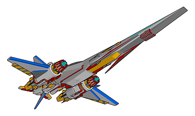 Image showing Sci-fi battle cruiser vector illustration on white background