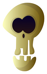 Image showing Simple cartoon skull vector illustartion on white background