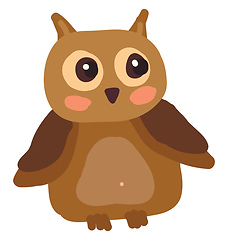 Image showing An owl with shinny eyes vector or color illustration