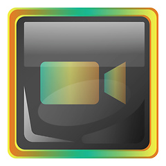 Image showing Video grey vector icon illustration with colorful details on whi