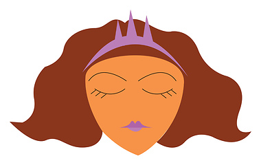 Image showing Princess with tiara vector or color illustration