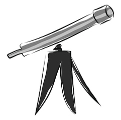 Image showing Big cartoon grey binoculars vector illustration on white backgro