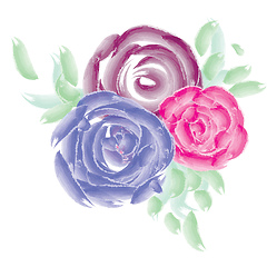 Image showing A red and blue colored flower vector or color illustration