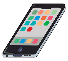 Image showing Touchscreen mobile phone vector or color illustration