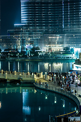 Image showing View on Burj Khalifa, Dubai, UAE, at night