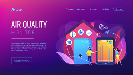 Image showing Air quality monitor concept landing page