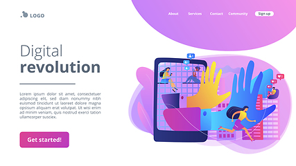 Image showing Digital overload concept landing page