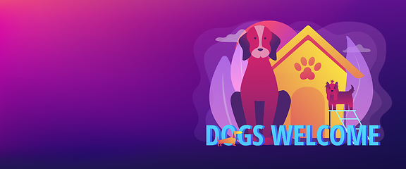 Image showing Dogs friendly place concept banner header