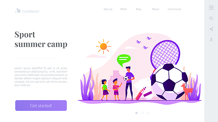 Image showing Sport summer camp landing page template