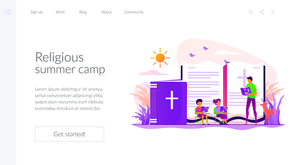 Image showing Religious summer camp landing page template