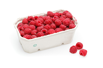 Image showing raspberry berries isolated on white