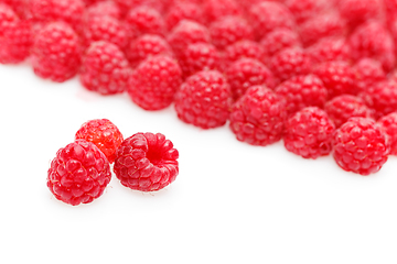 Image showing raspberry berries isolated on white