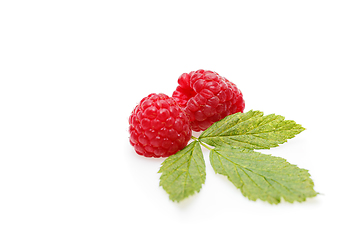 Image showing raspberry berries isolated on white