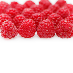 Image showing raspberry berries isolated on white