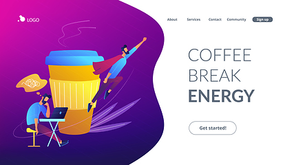 Image showing Coffee break concept landing page.