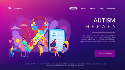 Image showing Autism therapy concept landing page