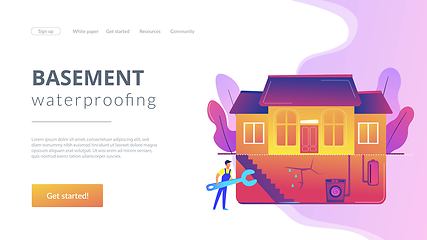 Image showing Basement services concept landing page