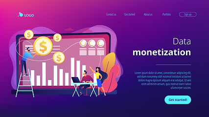 Image showing Data monetization concept landing page.