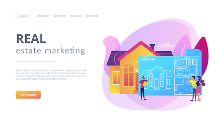 Image showing Real estate floor plan concept landing page