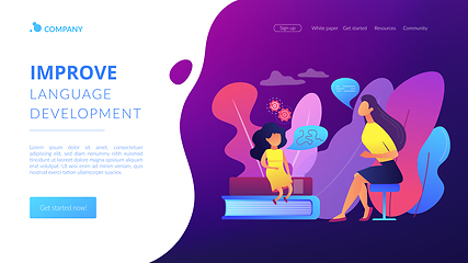 Image showing Speech therapy concept landing page