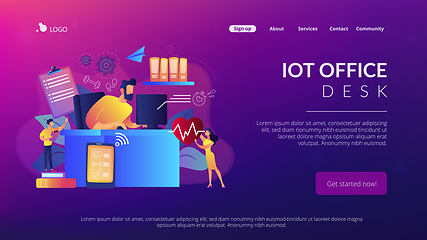 Image showing Health-focused IOT desks concept landing page.