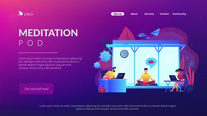 Image showing Office meditation booth concept landing page.