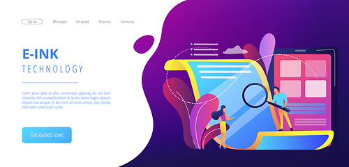Image showing Electronic paper concept landing page.