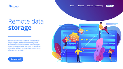 Image showing Data center concept landing page.