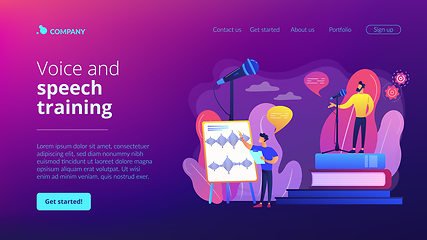 Image showing Voice and speech training concept landing page