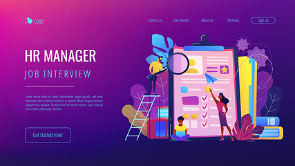 Image showing Job interview concept landing page.