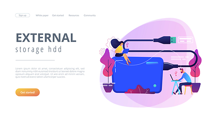 Image showing External hard drive concept landing page.
