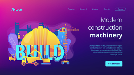 Image showing Modern construction machinery concept landing page