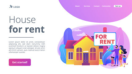 Image showing House for rent concept landing page.