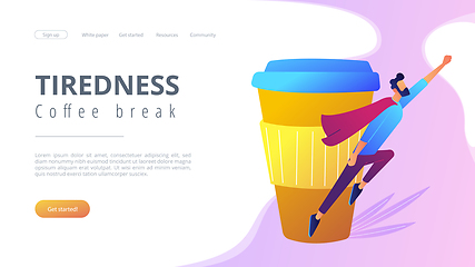 Image showing Coffee break concept landing page.