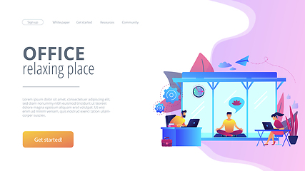 Image showing Office meditation booth concept landing page.