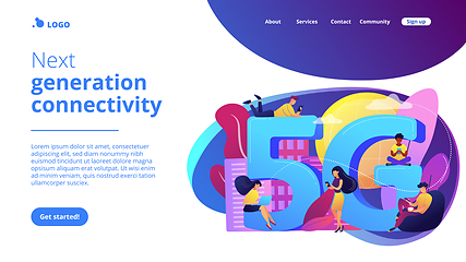 Image showing 5g network concept landing page.